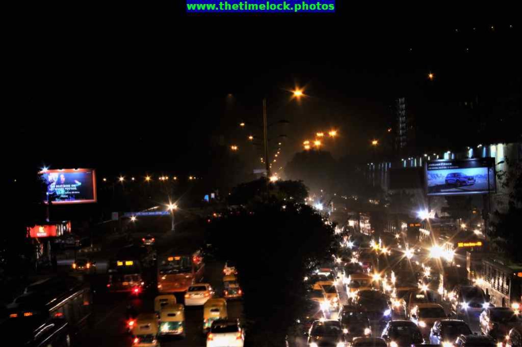 Night traffic photography at South Extension, New Delhi - The Time Lock
